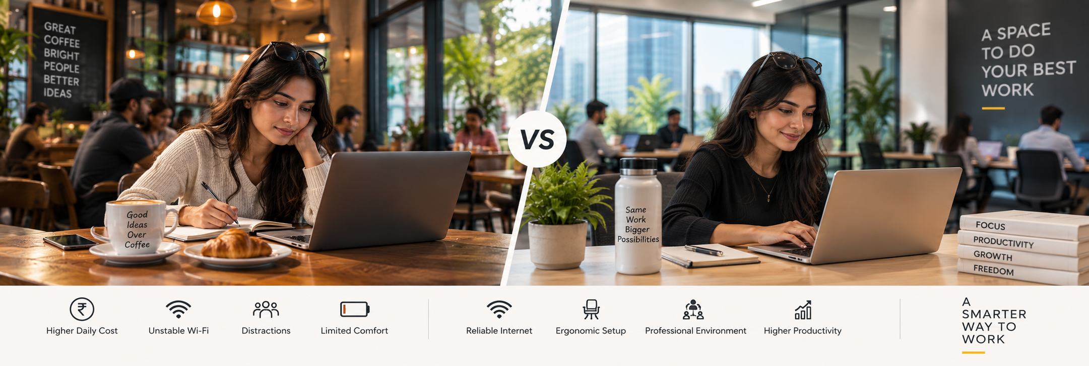 Cafe vs. Coworking Space: Which Is Better for Your Daily Productivity and Budget?